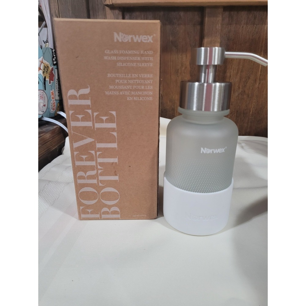 Norwex Forever Bottle Foaming Hand Wash Dispenser Refillable Sleeve NEW